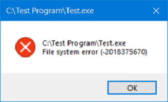 Erreur du système de fichiers