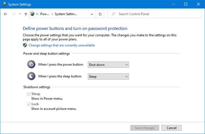 Falta la opción Hibernar en el Panel de control de Windows 10