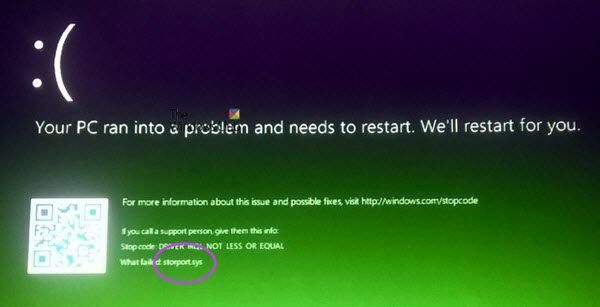 Correction des erreurs BSOD Storport.sys sous Windows 10