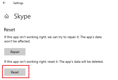 Skype opnieuw instellen