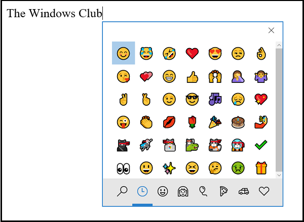 Comment utiliser, désactiver, activer le panneau Emoji dans Windows 10