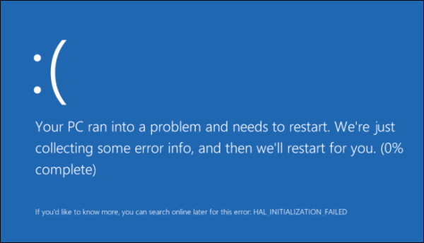 Kuoleman sininen näyttö Windows 10