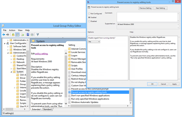 Comment activer ou empêcher l'accès à l'éditeur de registre dans Windows 10