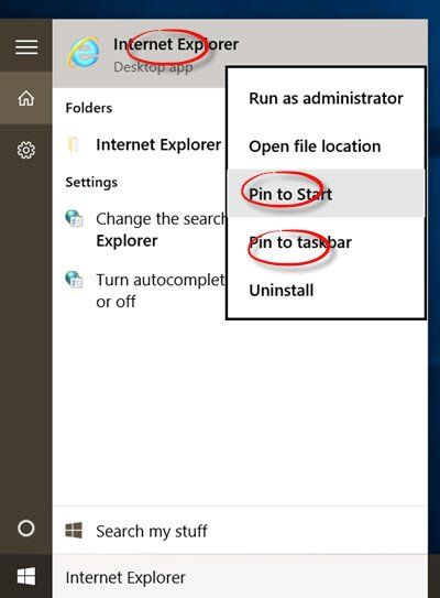 Comment ouvrir Internet Explorer dans Windows 10