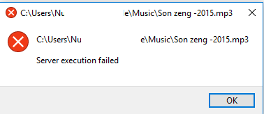 Pogreška programa Windows Media Player - izvršenje poslužitelja nije uspjelo