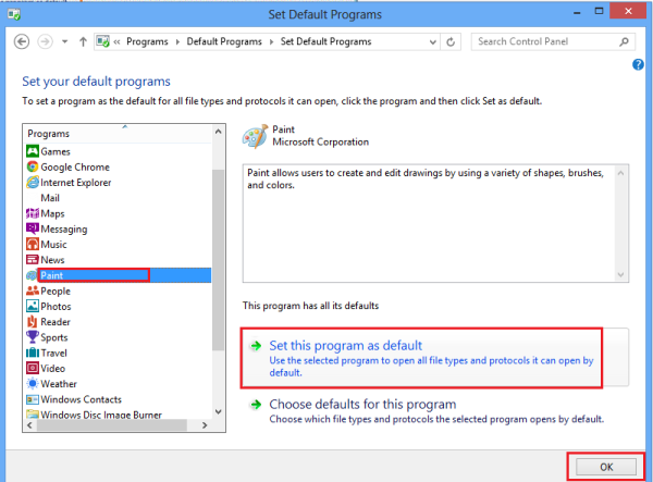 Windows डिफ़ॉल्ट प्रोग्राम सेट करें