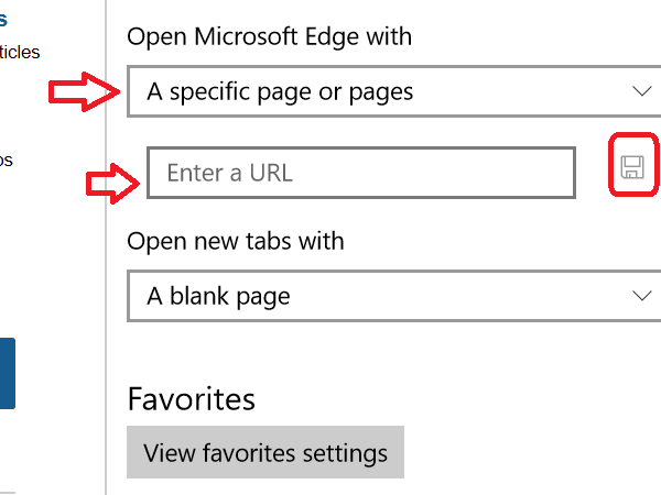 obriu un lloc web específic al navegador Edge