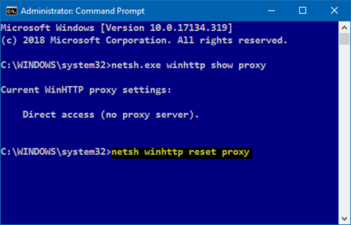 Comment trouver et réinitialiser les paramètres du serveur proxy WinHTTP dans Windows 10