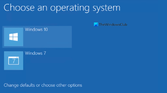 Come rimuovere una versione precedente di Windows dal menu di avvio; Disabilita Seleziona la schermata del sistema operativo