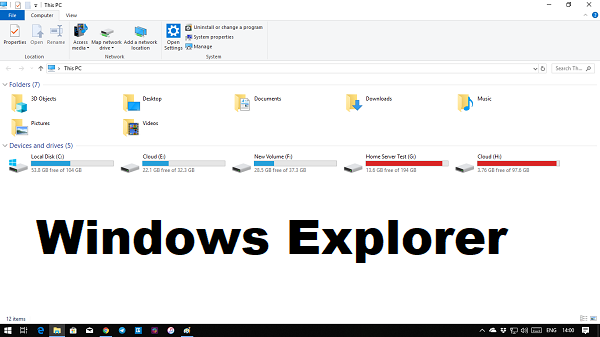 Exploreri kohandamine Windows 10-s