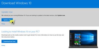 Utilisez l'assistant de mise à jour de Windows 10 pour mettre à niveau votre Windows 10