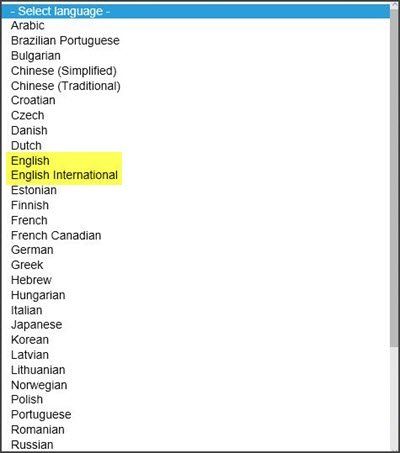 Windows 10 anglais et anglais international