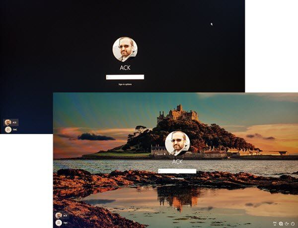 Aktivera eller inaktivera Visa bakgrundsbild på låsskärmen på inloggningsskärmen i Windows 10
