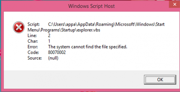 Betulkan ralat Windows Script Host pada permulaan Windows 10