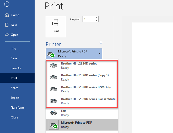 Installige Windows 10-sse mitu printerit