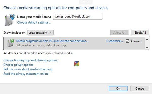 spremenite svoj računalnik z operacijskim sistemom Windows 10 v pretočni strežnik DLNA