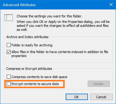 विंडोज 10 में एन्क्रिप्टेड फोल्डर में जाने वाली फाइलों को स्वचालित रूप से एन्क्रिप्ट न करें