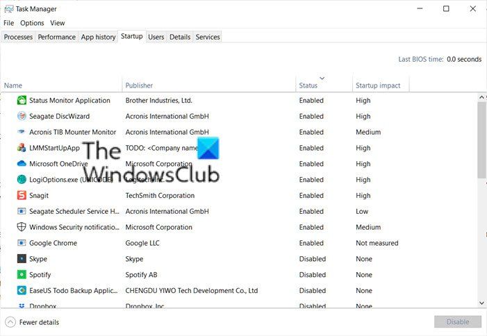 Windows 10 käivitusprogrammid