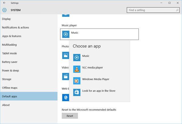 Windows 10 vaikemeediumipleieri seadistamine või muutmine