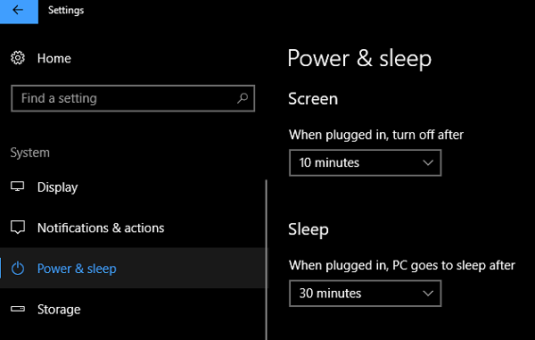 Komputer Windows 10 tidur terlalu cepat