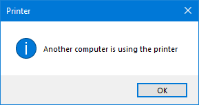 Un autre ordinateur utilise un message d'erreur d'imprimante