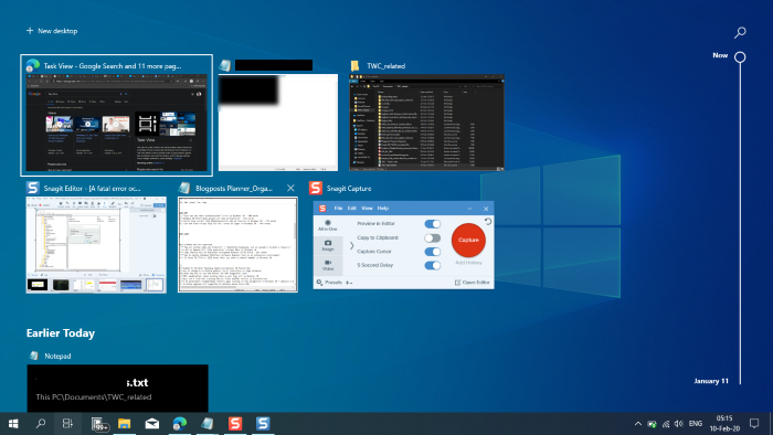 Comment créer un raccourci vers la vue des tâches dans Windows 10