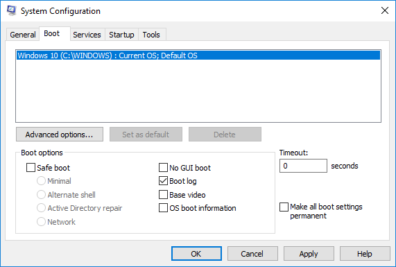 Comment activer ou désactiver le journal de démarrage dans Windows 10