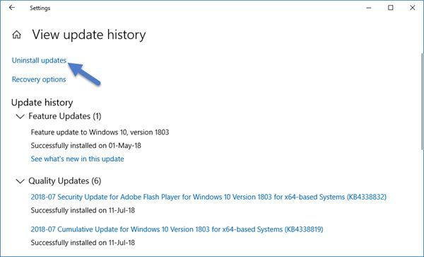 Windows 10 güncellemelerini kaldırın