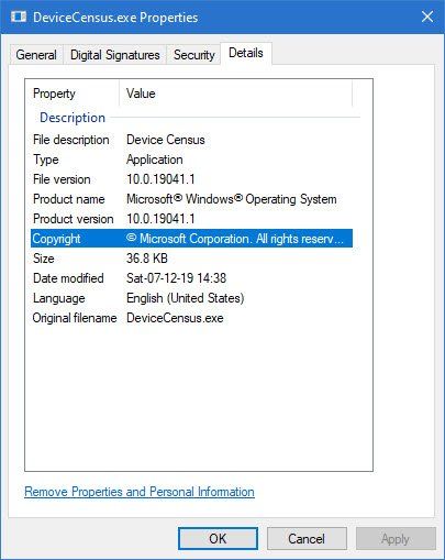 Kaj je datoteka Device Census (devicecensus.exe) v sistemu Windows 10?