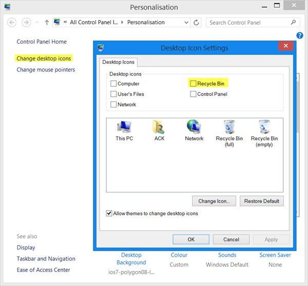 Herstel per ongeluk verwijderde Prullenbak in Windows 10