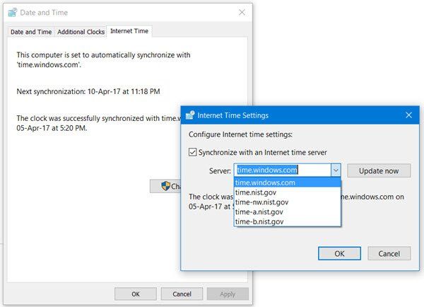 Как добавить или изменить сервер времени в Windows 10