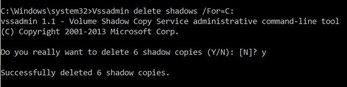 Volume Shadow -kopioiden poistaminen Windows 10: ssä