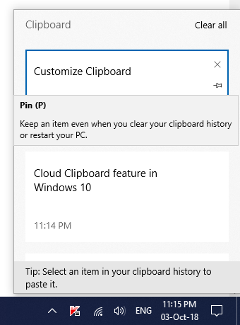 Klembord bekijken en beheren in Windows 10