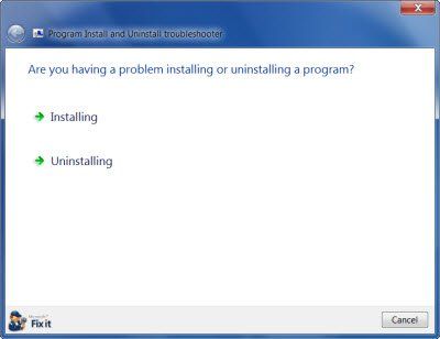 Windows에서 프로그램을 설치하거나 제거 할 수 없습니다.