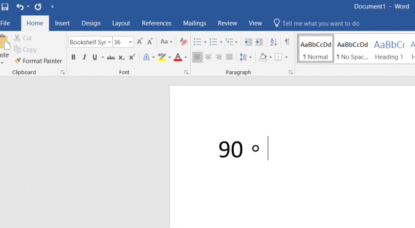 Πώς να εισαγάγετε ένα σύμβολο βαθμού στα Windows 10