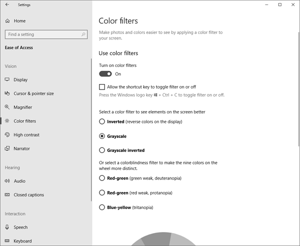 Färgfilter till datorskärm i Windows 10