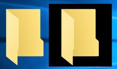 Fond noir derrière les icônes de dossier dans Windows 10