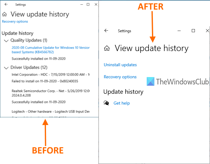 Как да изчистите историята на Windows Update в Windows 10