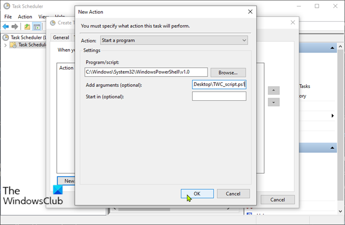 Kā ieplānot PowerShell skriptu, izmantojot uzdevumu plānotāju operētājsistēmā Windows 10