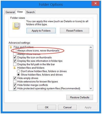 Pregledi minijatura se ne prikazuju u programu Windows File Explorer