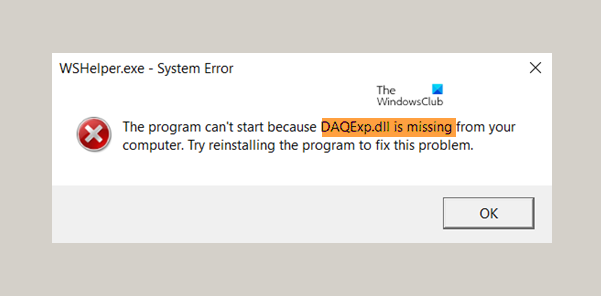 DAQExp.dll parandamiseks puudub Windows 10-s viga