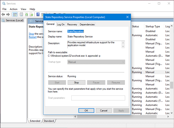 Windows 10의 서비스 호스트 상태 리포지토리 서비스 높은 CPU 사용량 문제
