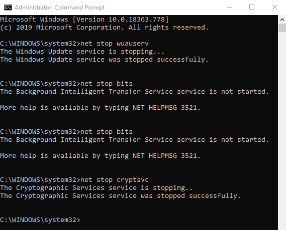 إصلاح رمز خطأ Windows Update 8024A000