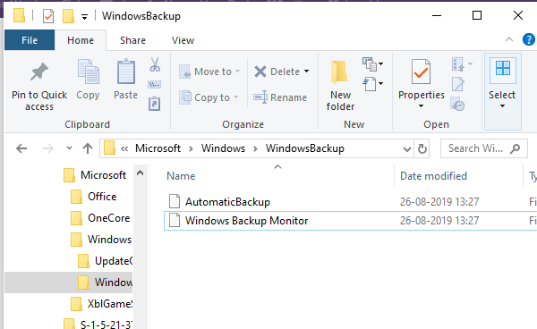 Изтрийте Windows Backup Tasks