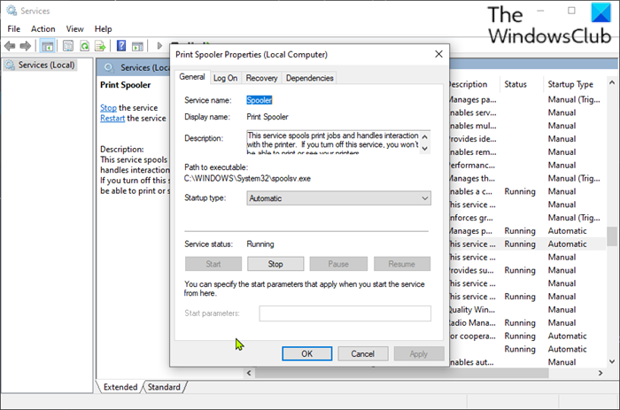 Cara mengaktifkan atau menonaktifkan layanan spooler cetak di Windows 10