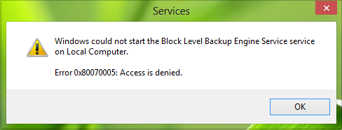 Windows לא הצליח להפעיל את השירות, שגיאה 0x80070005, שגיאת גישה נדחתה ב- Windows 10