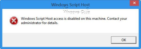 Исправлено: доступ к хосту сценариев Windows отключен на этом компьютере.