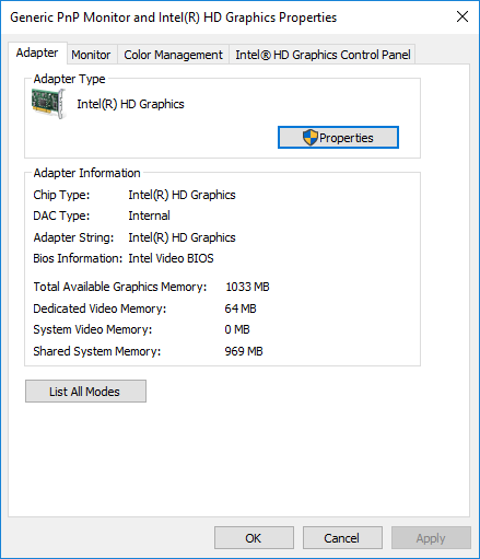 Toegewijd videogeheugen vergroten in Windows 10