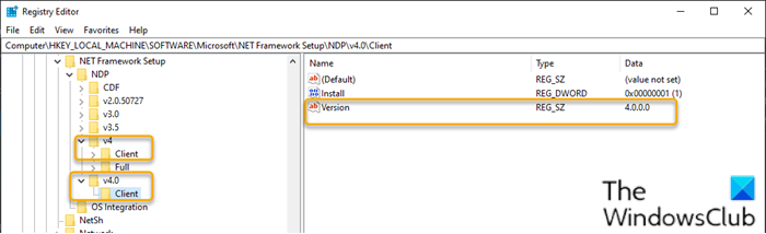 Patikrinkite „Windows 10-2“ įdiegtos .NET Framework versiją