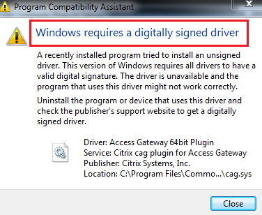 Windows zahteva digitalno podpisan gonilnik